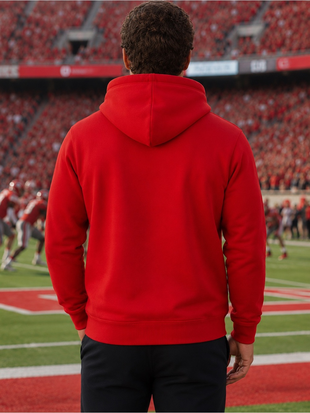 Colosseum Red Utah Utes Crewneck Hoodie Sweatshirt - Picture 6 of 7